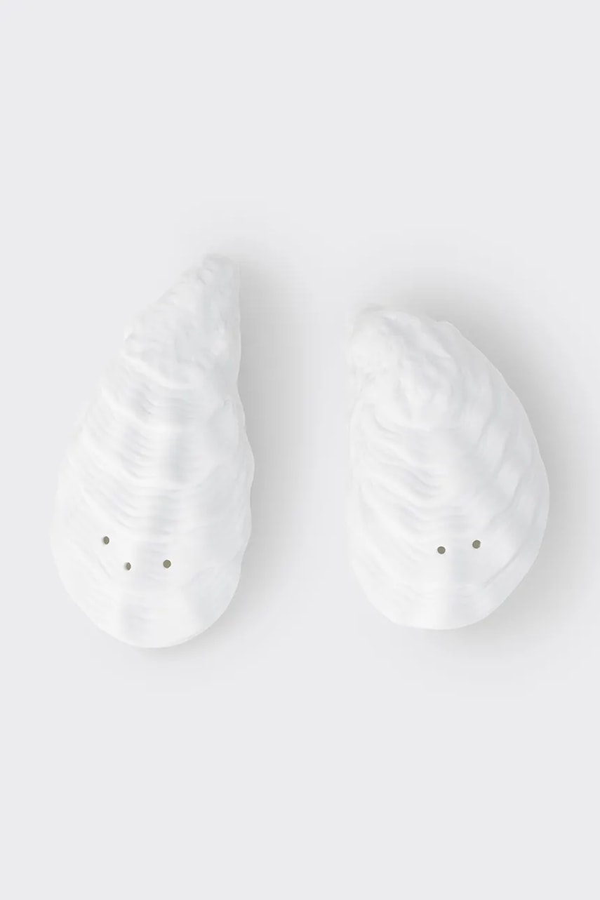 Raeder solniță și piperniță Oysters 9,5 x 4,5 cm culoarea alb