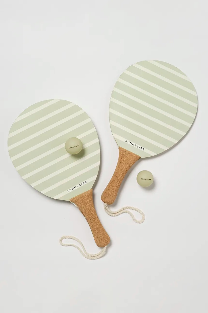SunnyLife set de palete și mingi de plajă Paddles La Palma culoarea verde SunnyLife set de palete și mingi de plajă Paddles La Palma culoarea verde