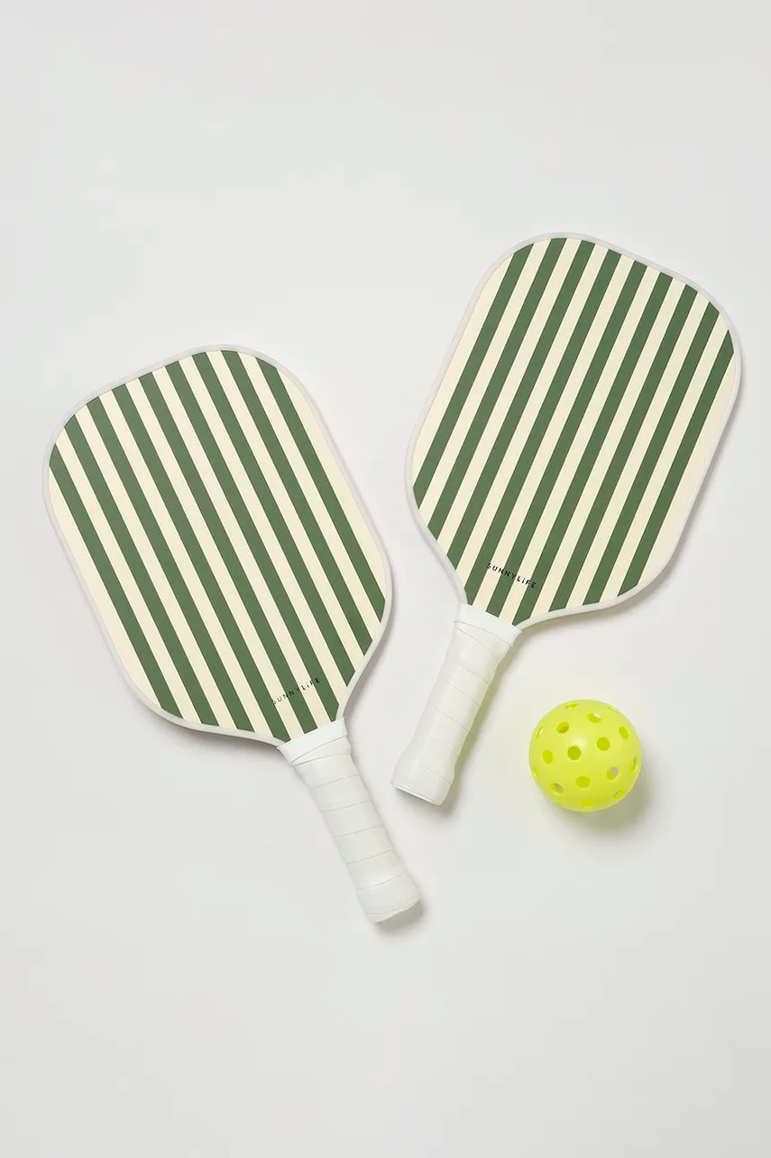 SunnyLife set cu vâsle și mingi de plajă Pickleball Set The Vacay Olive culoarea verde SunnyLife set cu vâsle și mingi de plajă Pickleball Set The Vacay Olive culoarea verde