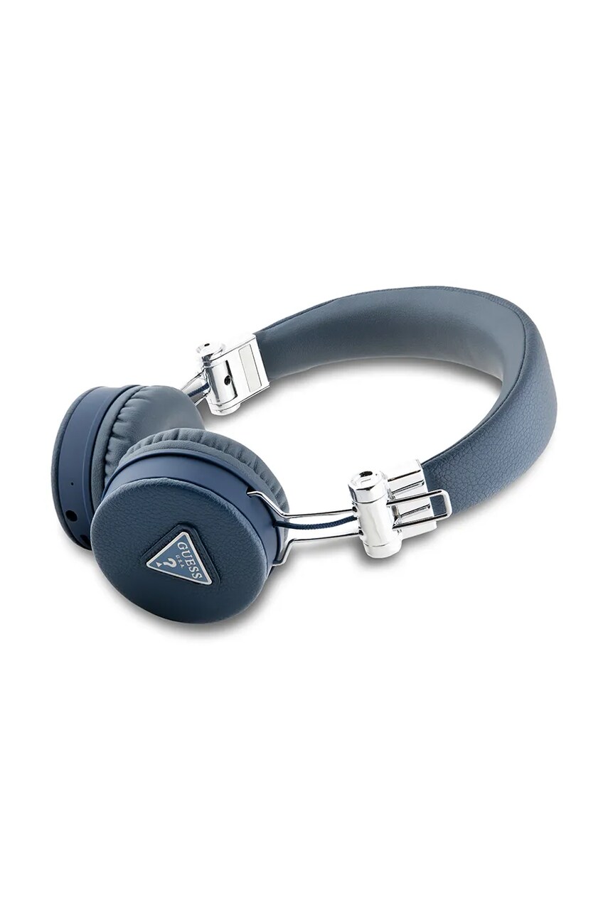 Levně Bezdrátová sluchátka Guess Grained Classic Round Shape modrá barva