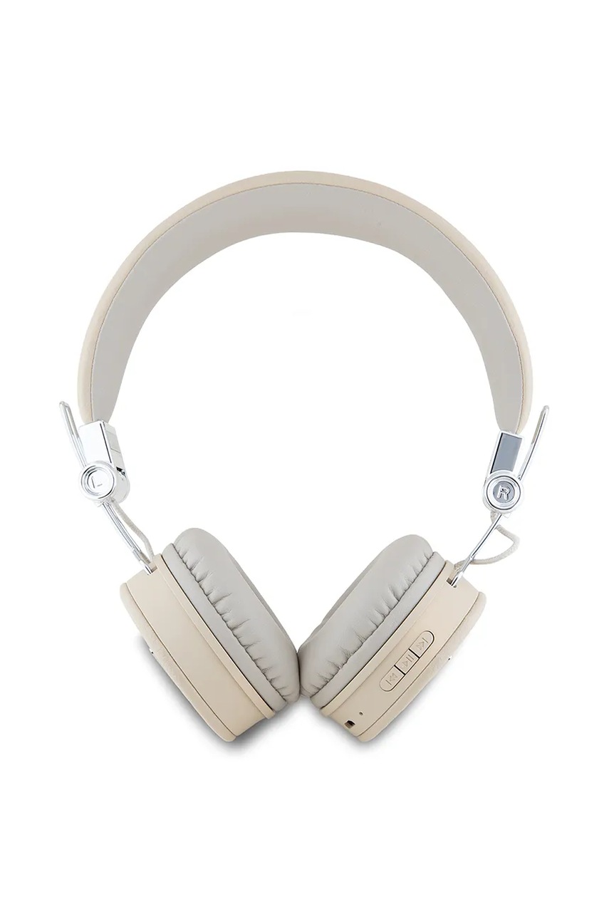 Ασύρματα ακουστικά in-ear Guess Grained Classic Round Shape χρώμα: μπεζ φωτογραφία