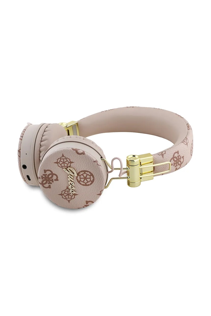 Беспроводные наушники Guess Peony Script Round Shape цвет коричневый Беспроводные наушники Guess Peony Script Round Shape цвет коричневый