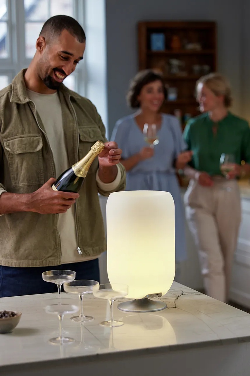 Λάμπα led με ηχείο και αποθήκευση Kooduu Atmos χρώμα: γκρι φωτογραφία