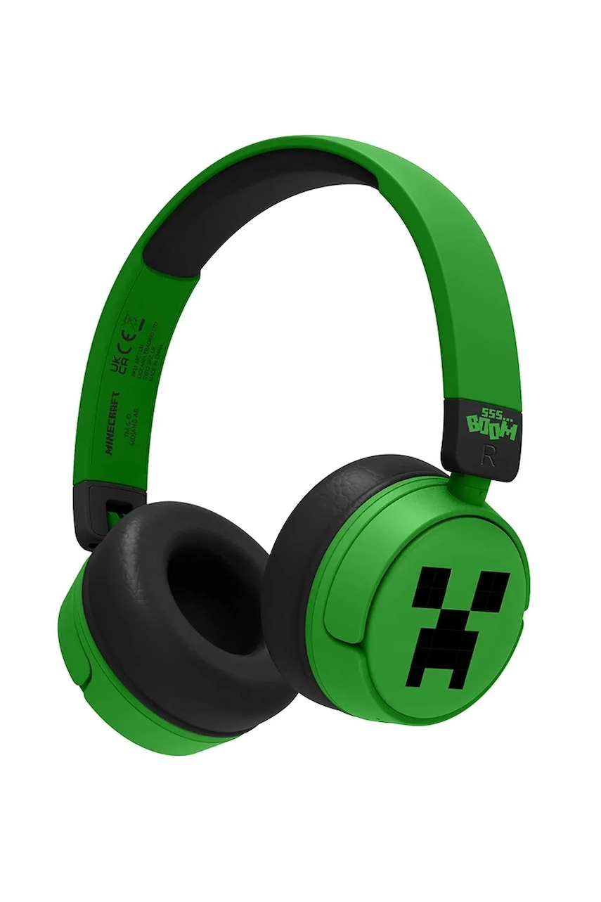 OTL căști wireless pentru copii, tip on-ear x Minecraft culoarea verde