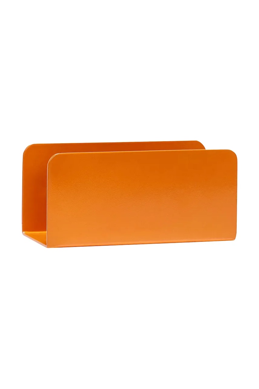 Hübsch suport de ziar pentru perete 15 x 7 x 7 cm culoarea portocaliu
