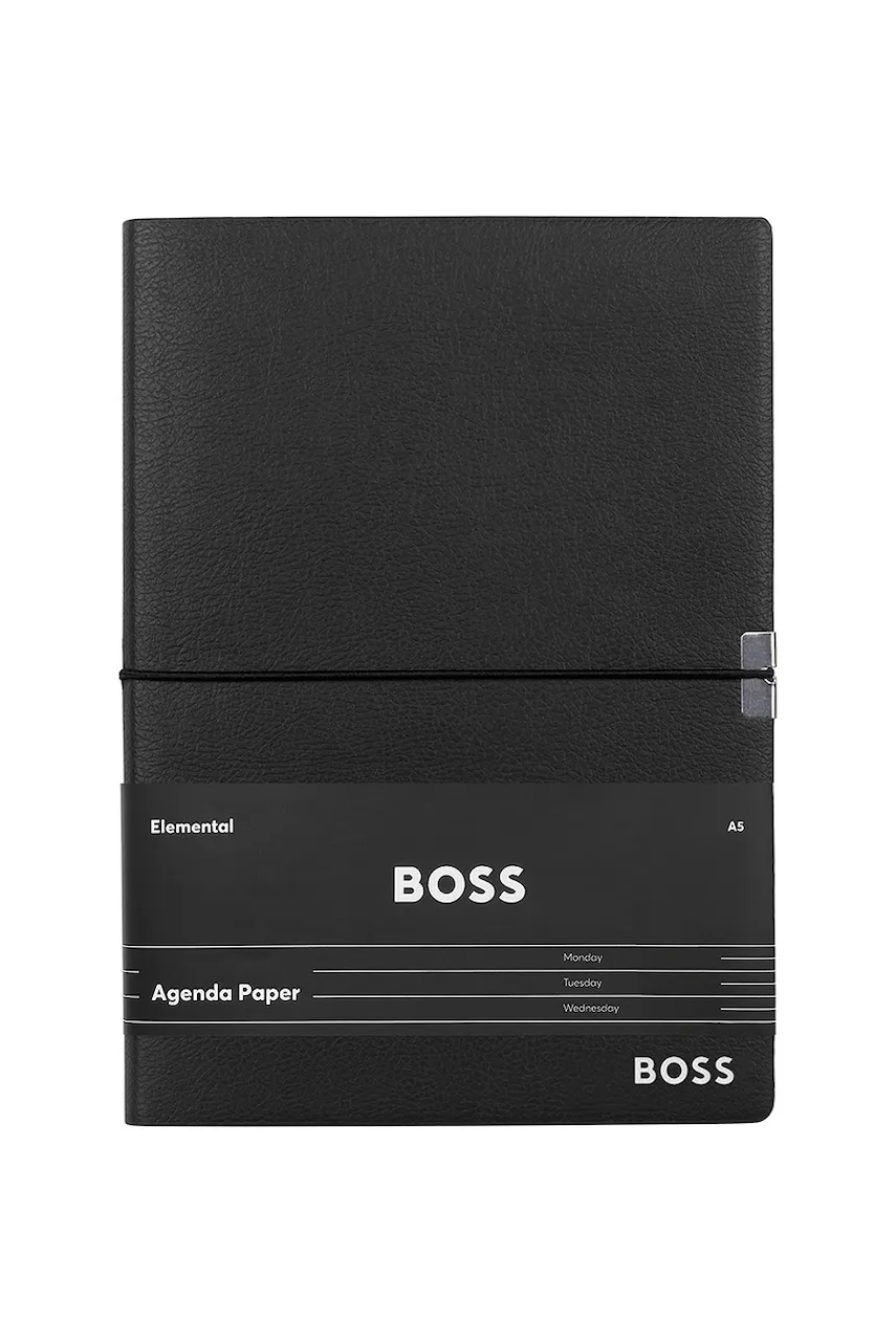 BOSS caiet Elegance Black Agenda A5 culoarea negru