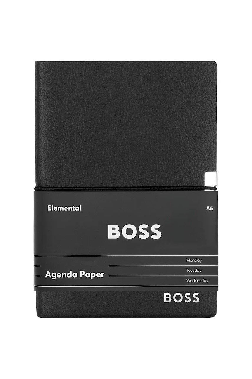 BOSS caiet Elegance A6 culoarea negru