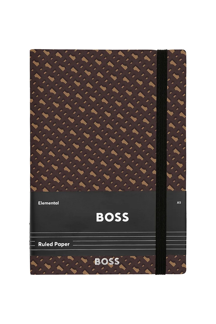 Levně Zápisník BOSS Monogram A5 hnědá barva