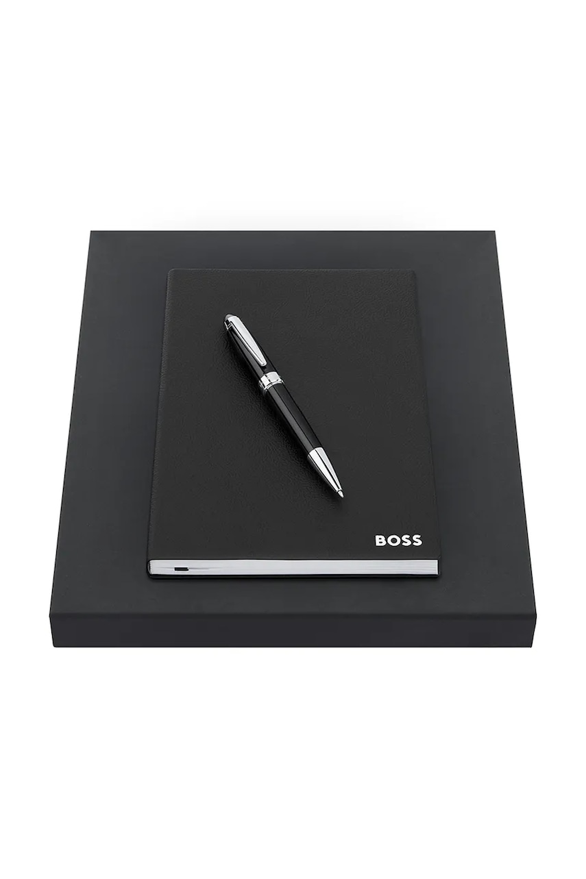BOSS set cadou: caiet și pix Essential culoare neagră