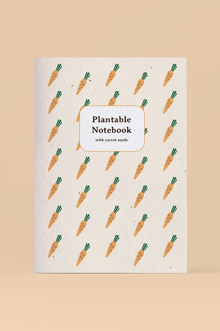 RESETEA caiet cu semințe de morcovi pentru cultivare 14,8 x 21 cm culoare portocalie