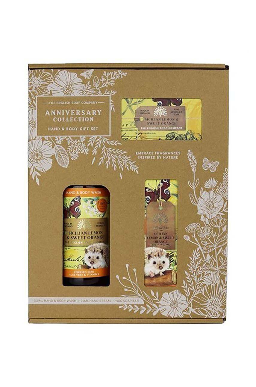 The English Soap Company un set de produse cosmetice pentru îngrijirea zilnică Gift Box Sicilian Lemon&Sweet Orange 3-pack