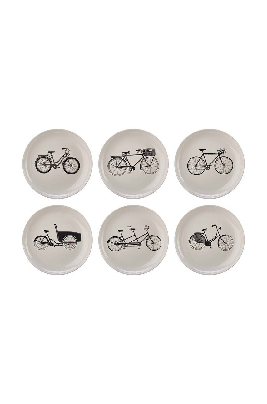 Sada talířů Pols Potten Bikes 6-pack - vícebarevná -  Porcelán