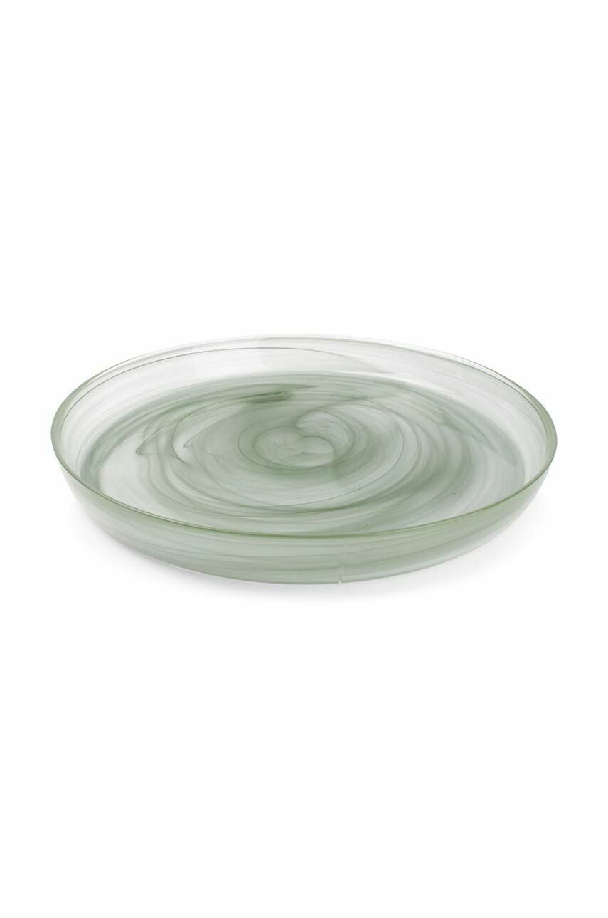 Servírovací talíř S|P Collection Twirl - zelená -  Sklo