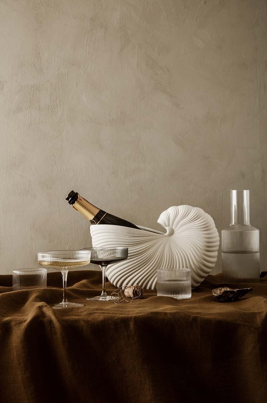 Pohár na šampanské ferm LIVING Ripple Champagne 150 ml 2-pak