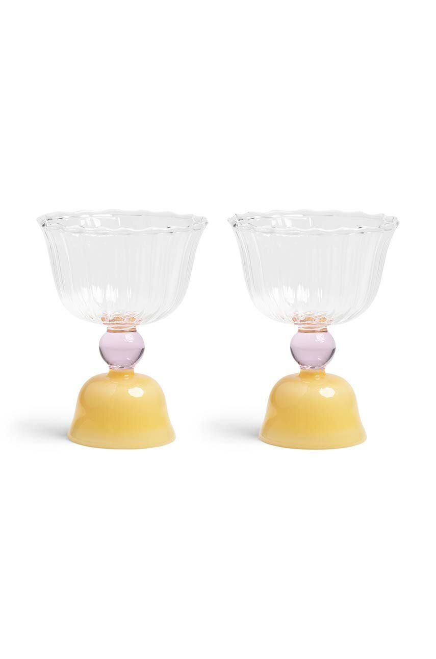 &k amsterdam set de pahare de vin Glass Tulip Caramel 2-pack