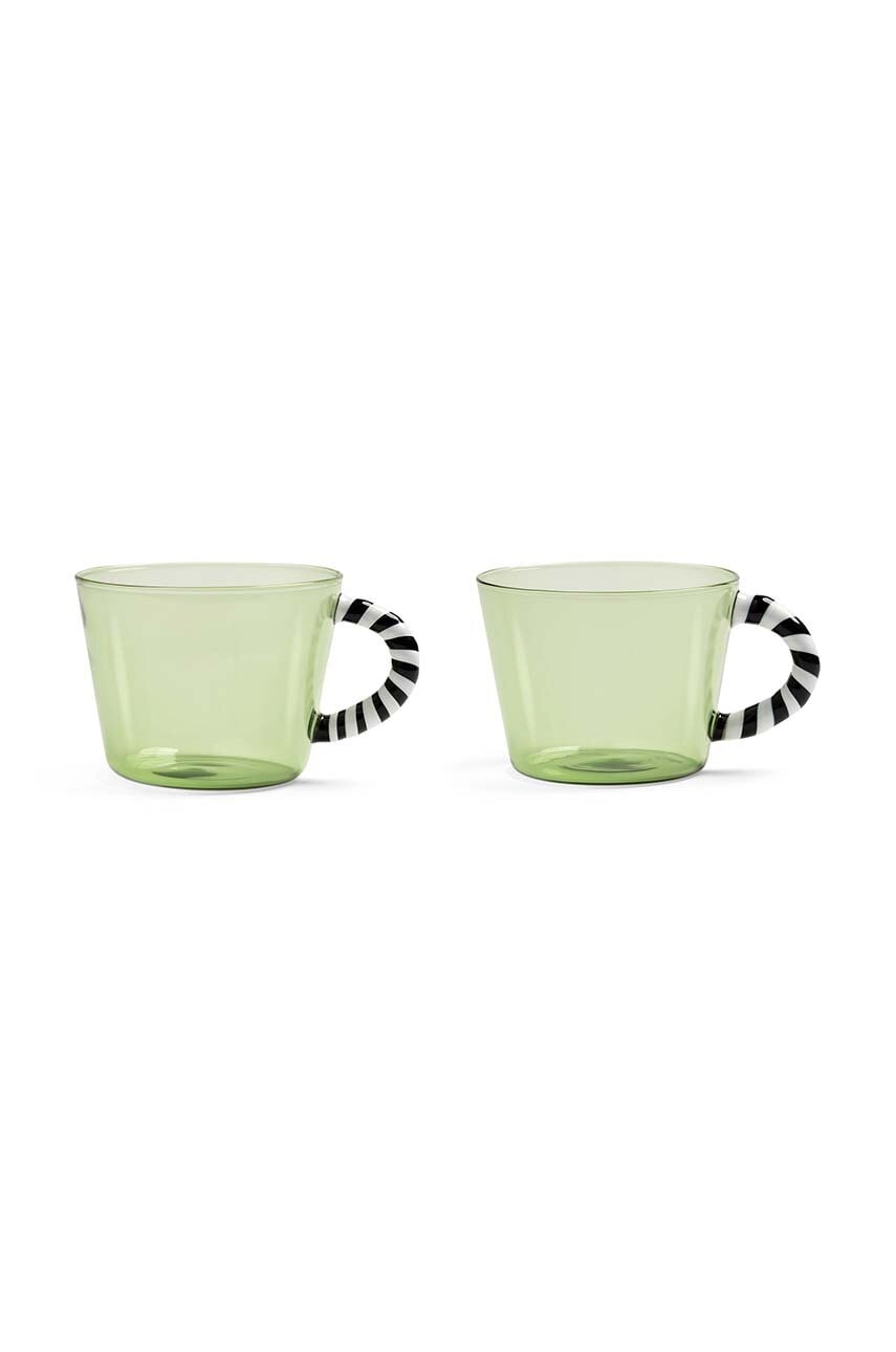 &k amsterdam un set de pahare Glass Duet Green 2-pack