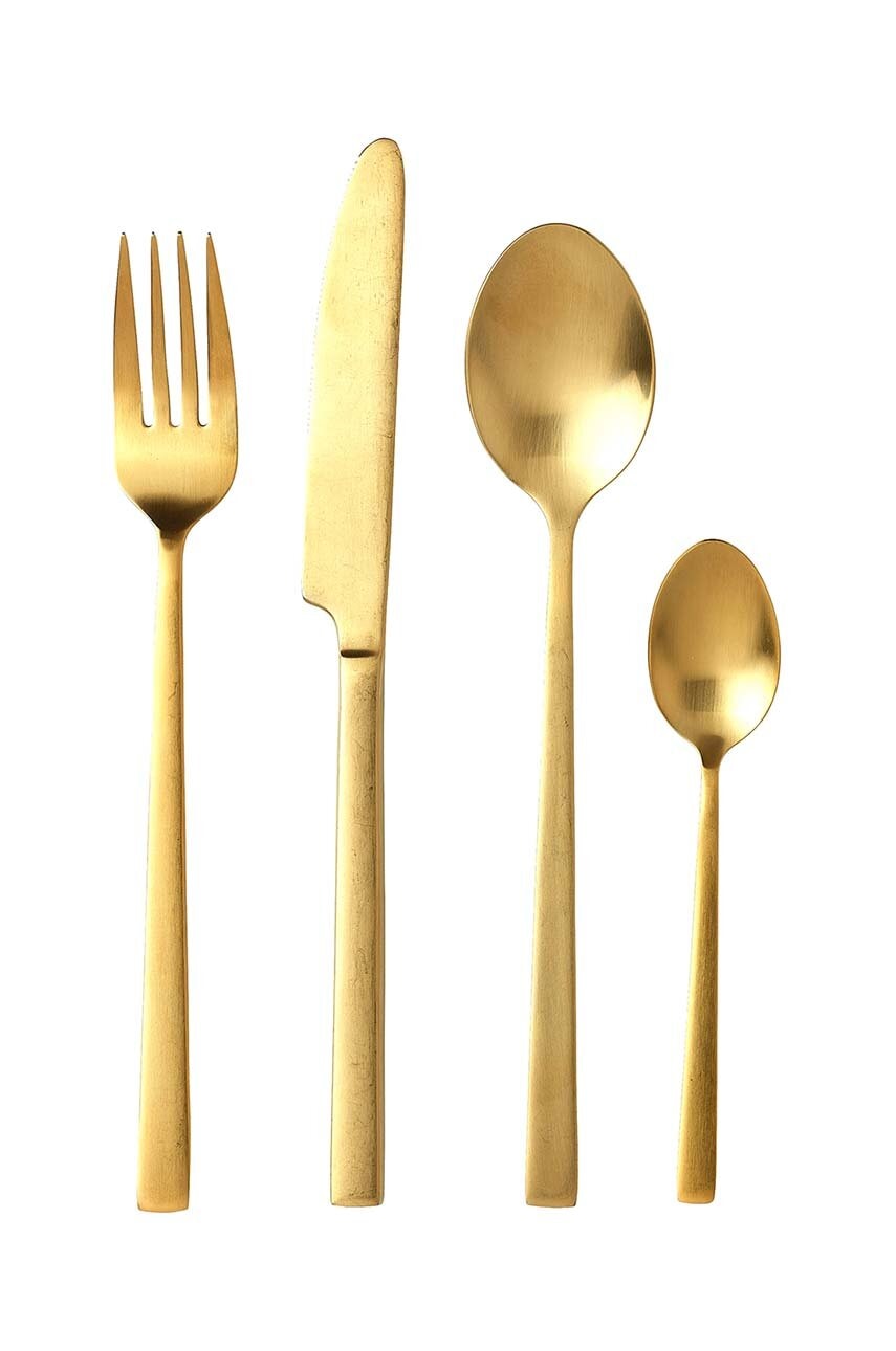 Bitz set de tacâmuri pentru 4 persoane Mat Gold 16-pack