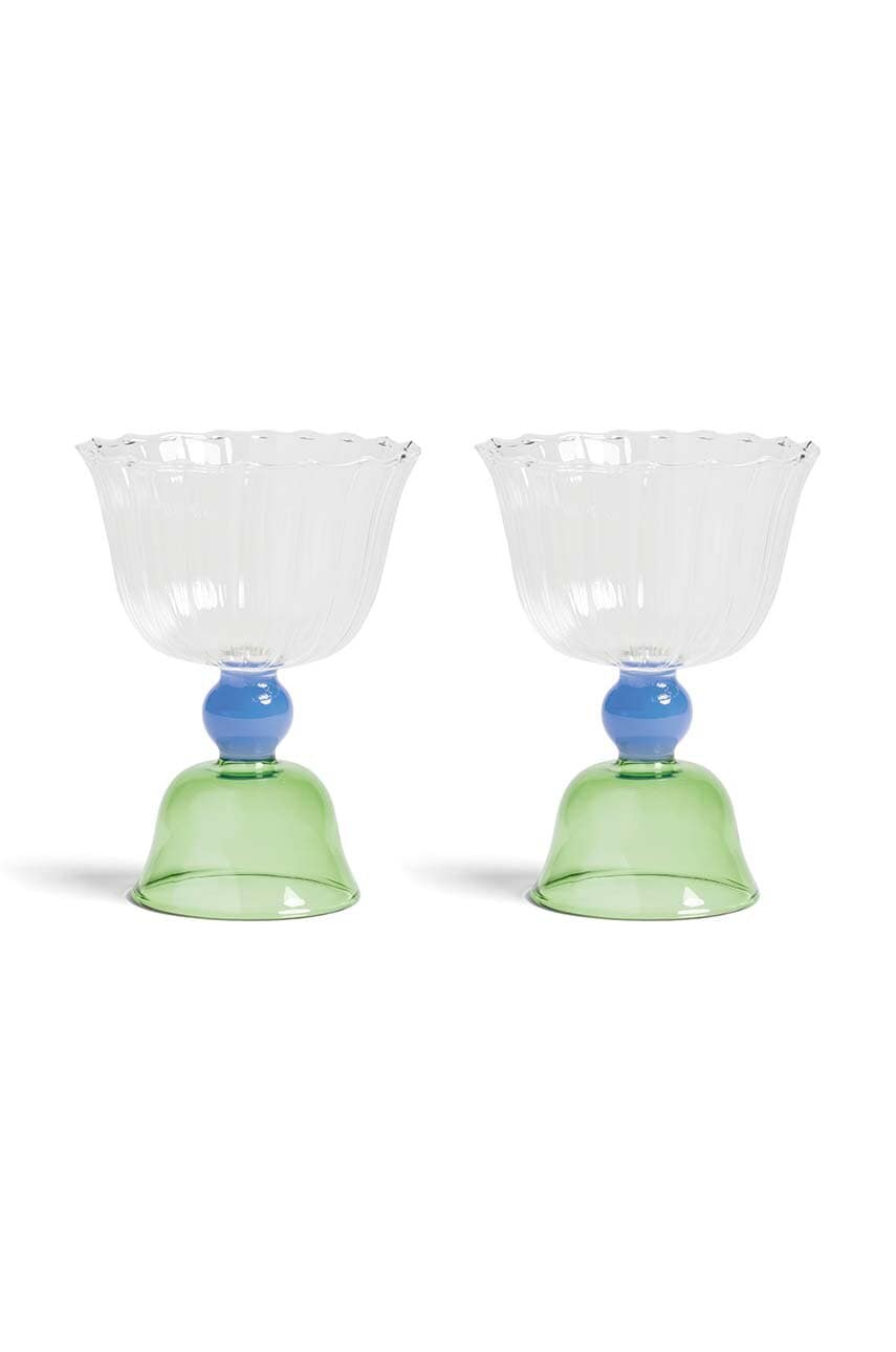 &k amsterdam set de pahare de vin tulip green 200 ml 2-pack