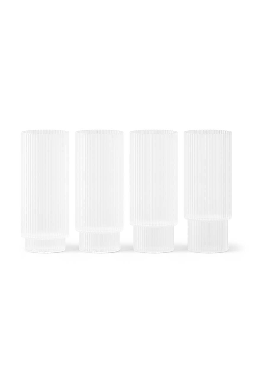 ferm LIVING set de pahare pentru bauturi Ripple Long Drink Glasses 300 ml 4-pack