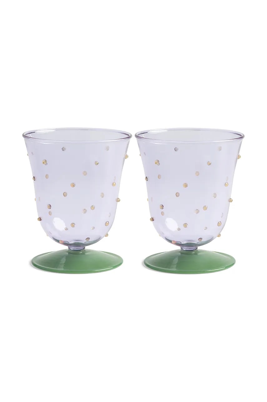&k amsterdam set de pahare de vin glass dot purple 200 ml 2-pack &k amsterdam set de pahare de vin glass dot purple 200 ml 2-pack