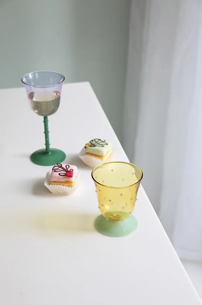 Набор бокалов &k amsterdam glass dot yellow 200 ml 2 шт