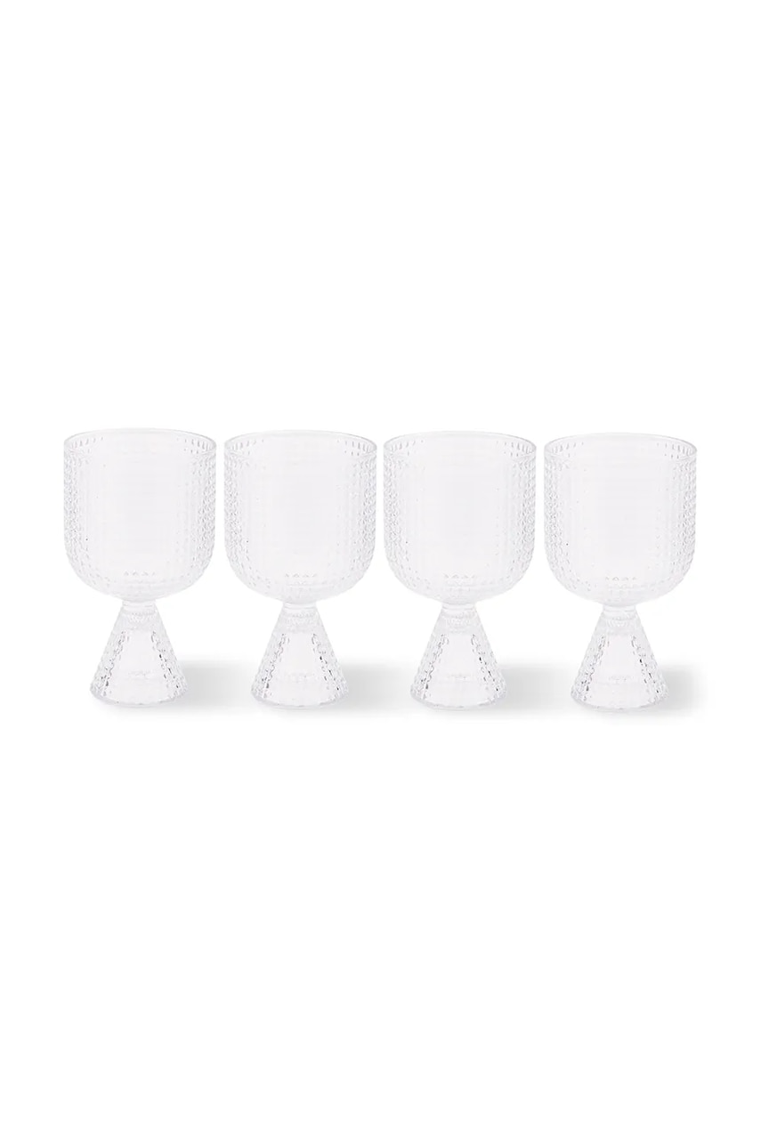 Pols Potten set de pahare de vin Rooftop 390 ml culoarea transparent
