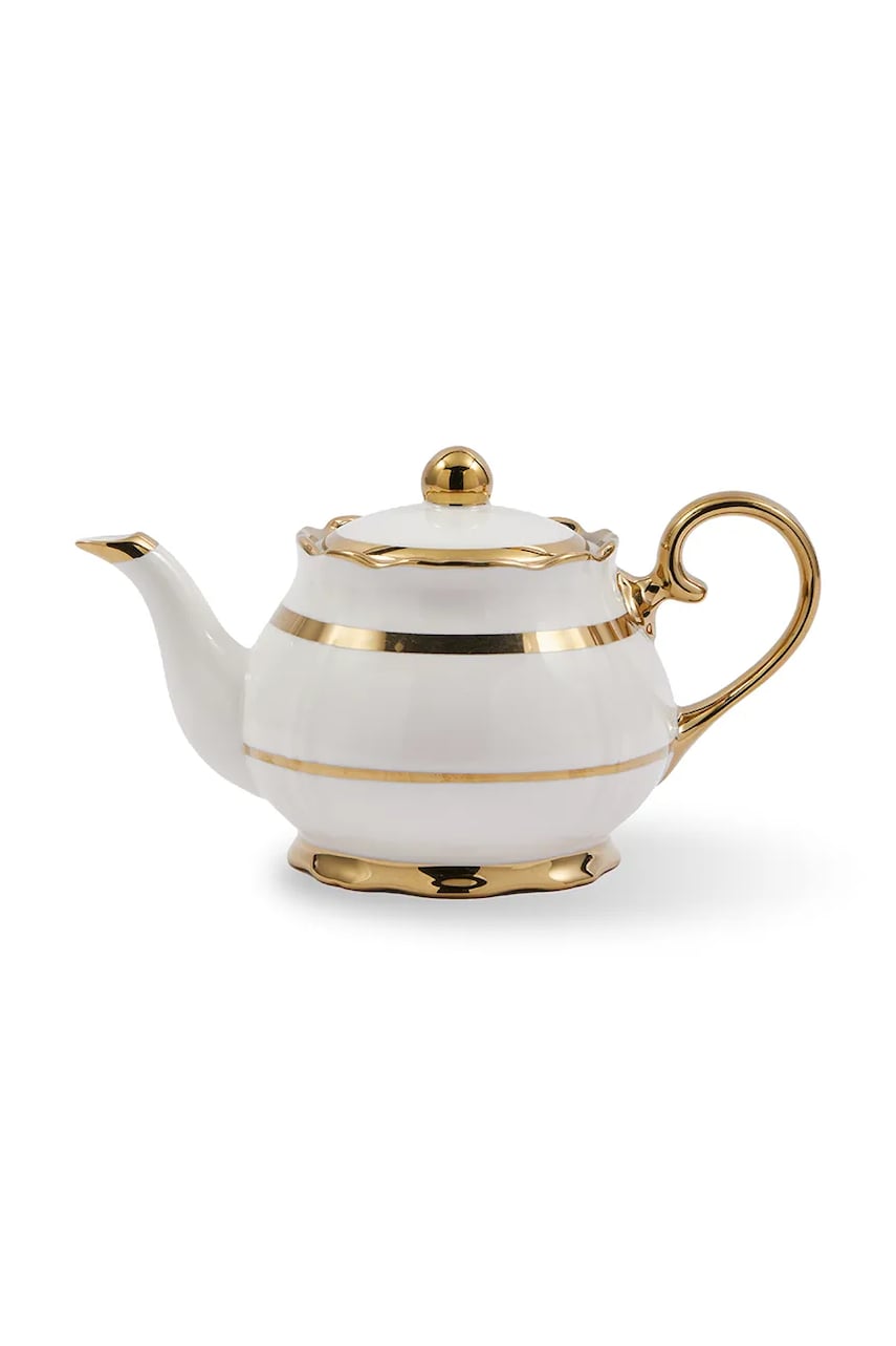 Pols Potten ceainic Golden Finds 1000 ml culoarea alb