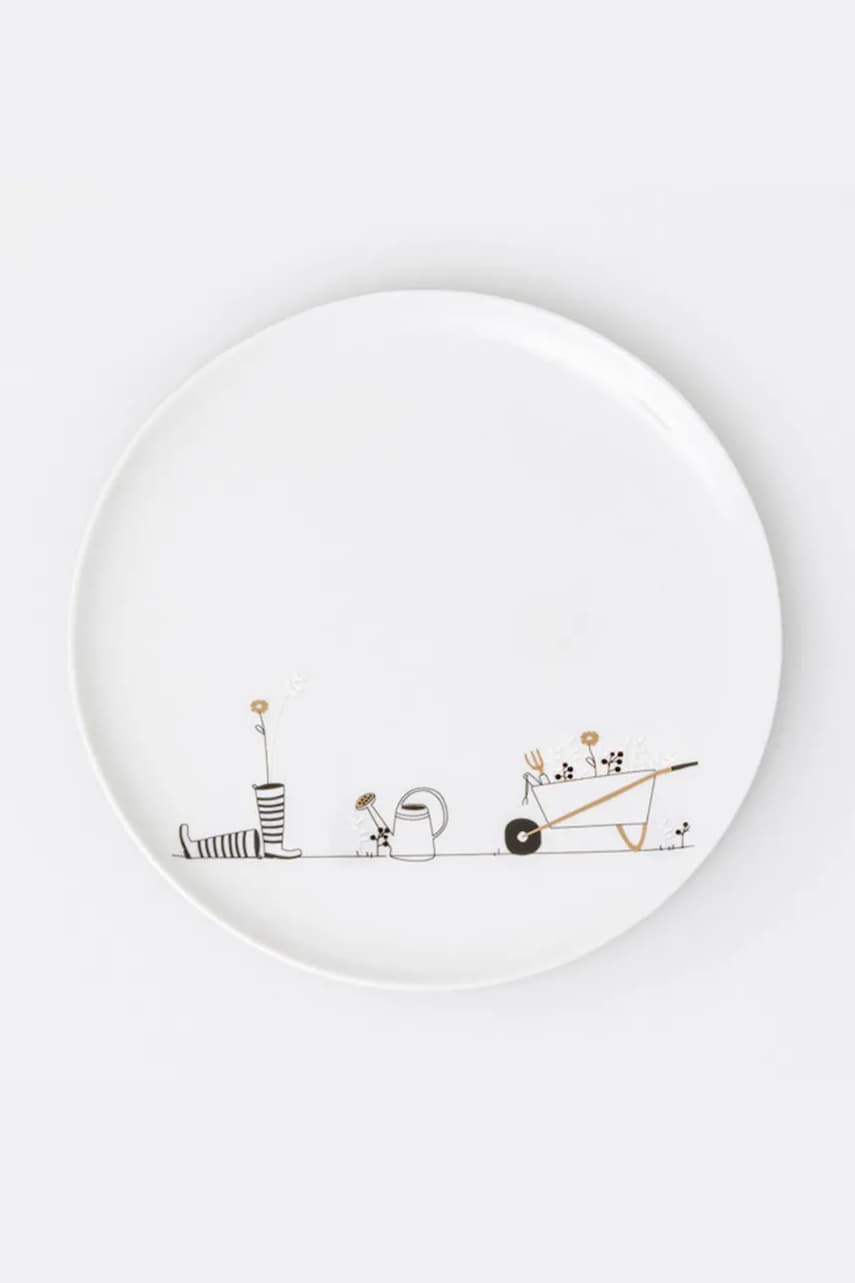 Raeder farfurie de desert Gardening culoarea alb