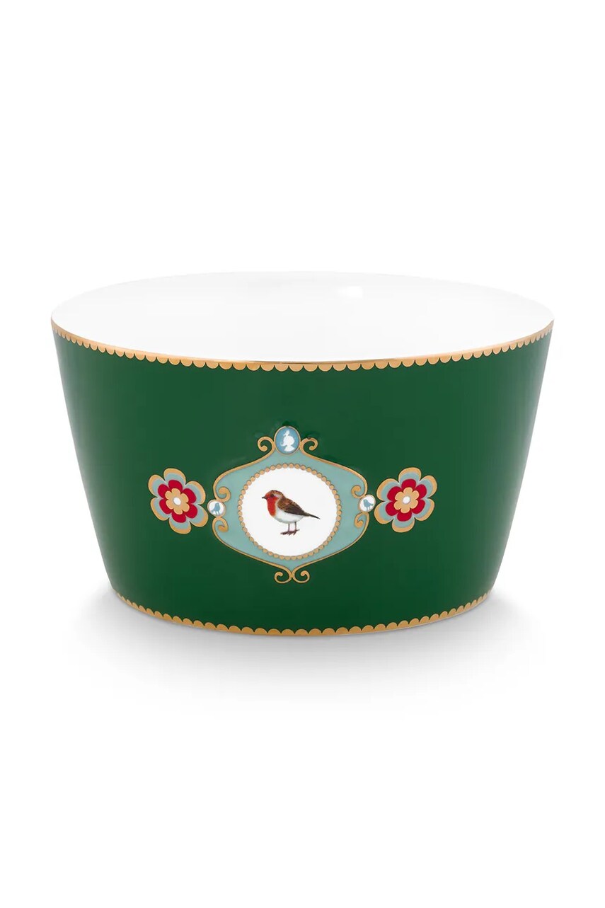 Pip Studio set de boluri Love Birds Medallion Dark Green 4-pack