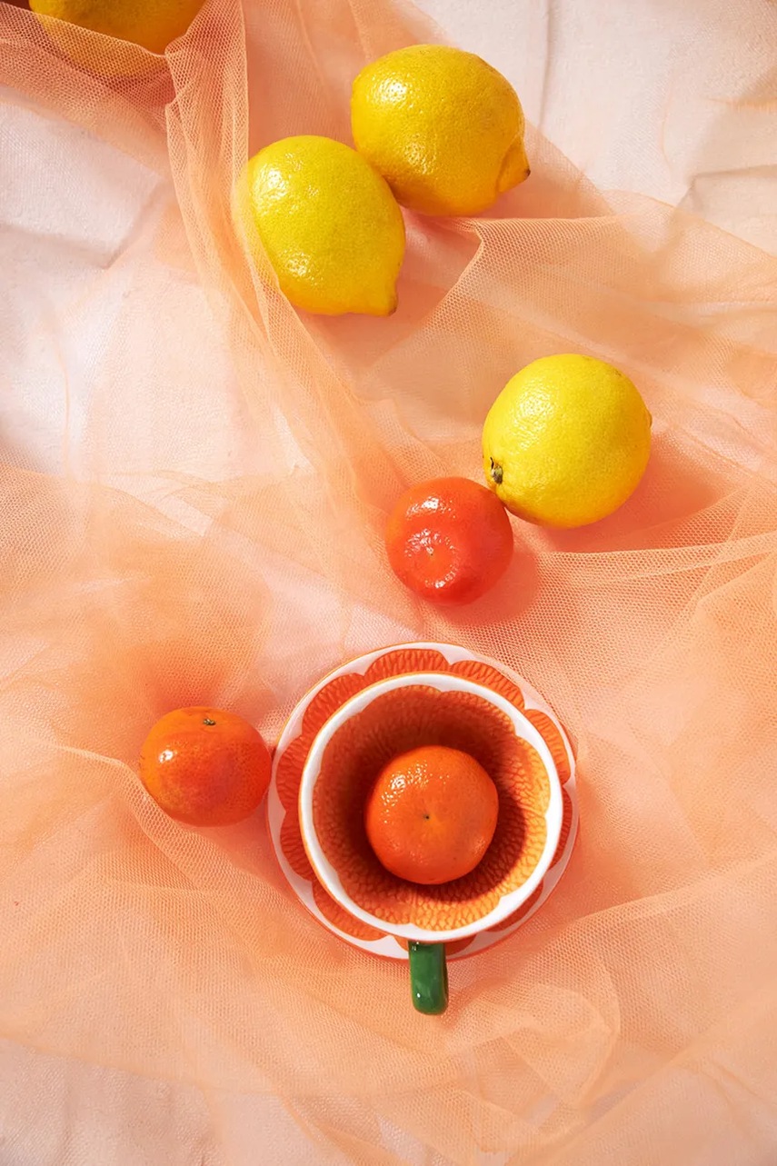 Φλιτζάνι και πιατάκι Byon Mandarie Orange 250 ml χρώμα: πορτοκαλί φωτογραφία