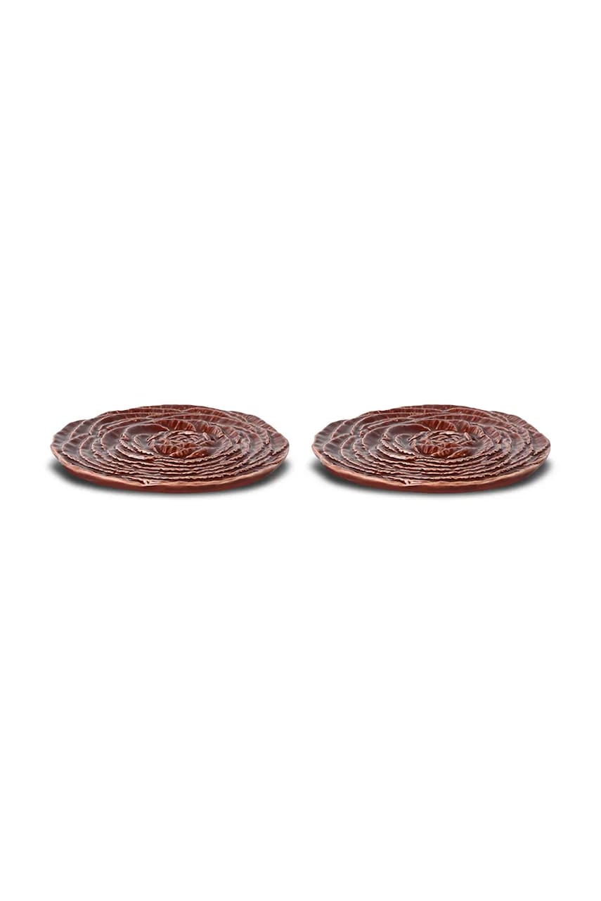 Byon set de farfurii pentru desert Coaster Veggie 2-pack culoarea bordo Byon set de farfurii pentru desert Coaster Veggie 2-pack culoarea bordo
