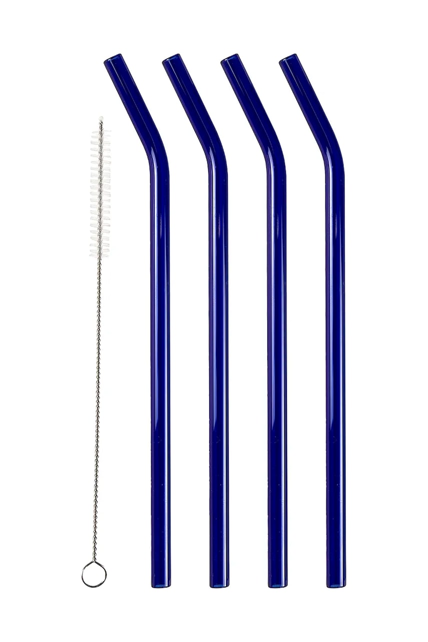 Lyngby set de paie de sticlă cu o perie Glas 4-pack Lyngby set de paie de sticlă cu o perie Glas 4-pack