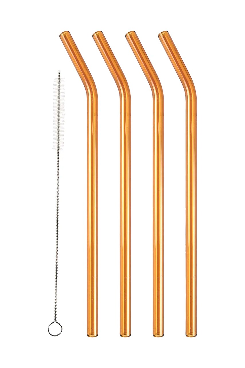 Lyngby set de paie de sticlă cu o perie Glas 4-pack Lyngby set de paie de sticlă cu o perie Glas 4-pack