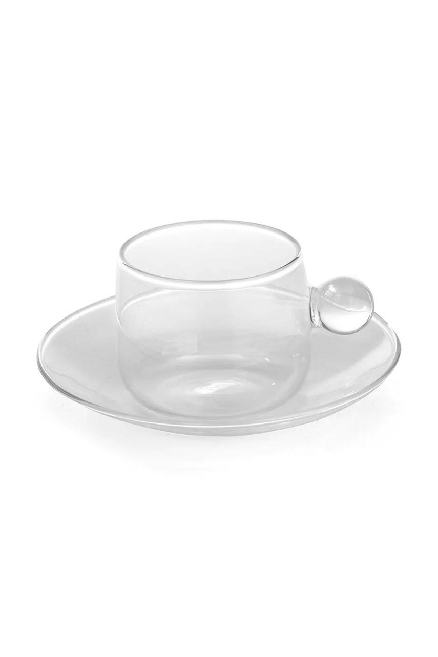 Zafferano ceasca si farfurioara Bilia 120 ml culoarea transparent