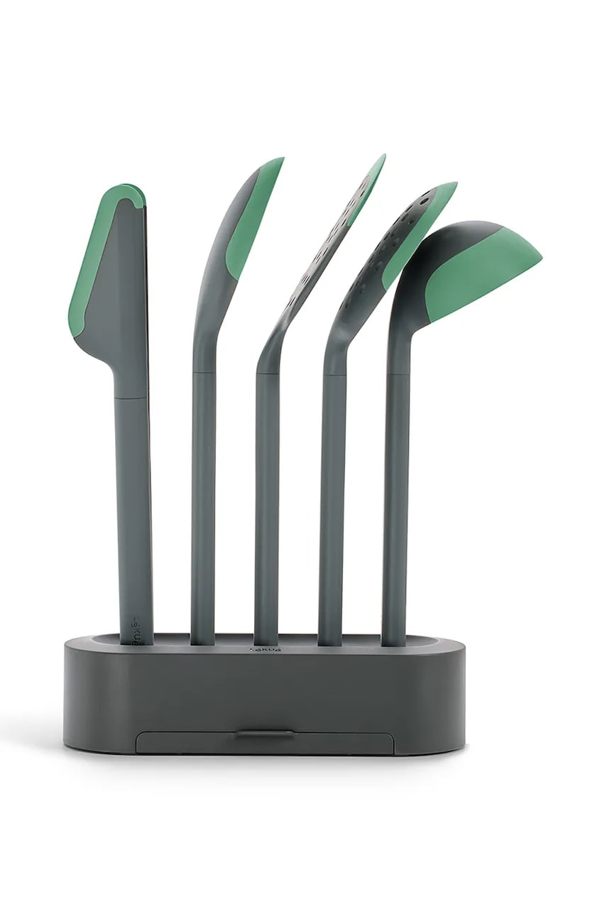 Lekue set accesorii de bucatarie cu suport Non-Scratch 5-pack culoarea verde Lekue set accesorii de bucatarie cu suport Non-Scratch 5-pack culoarea verde
