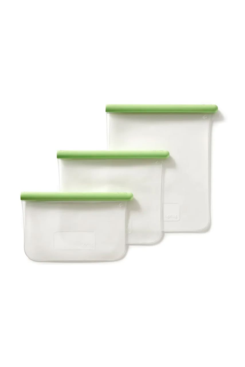 Lekue set de pungi alimentare 3-pack culoarea verde Lekue set de pungi alimentare 3-pack culoarea verde