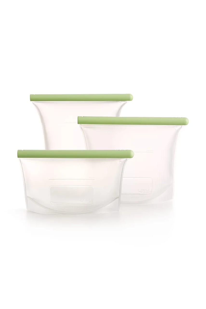 Lekue set de pungi alimentare 3-pack culoarea verde