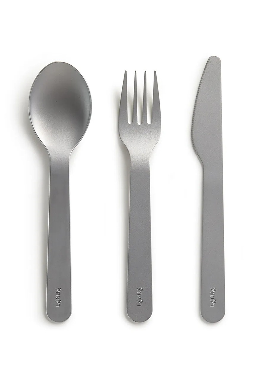 Lekue set de tacâmuri To Go 3-pack culoarea gri
