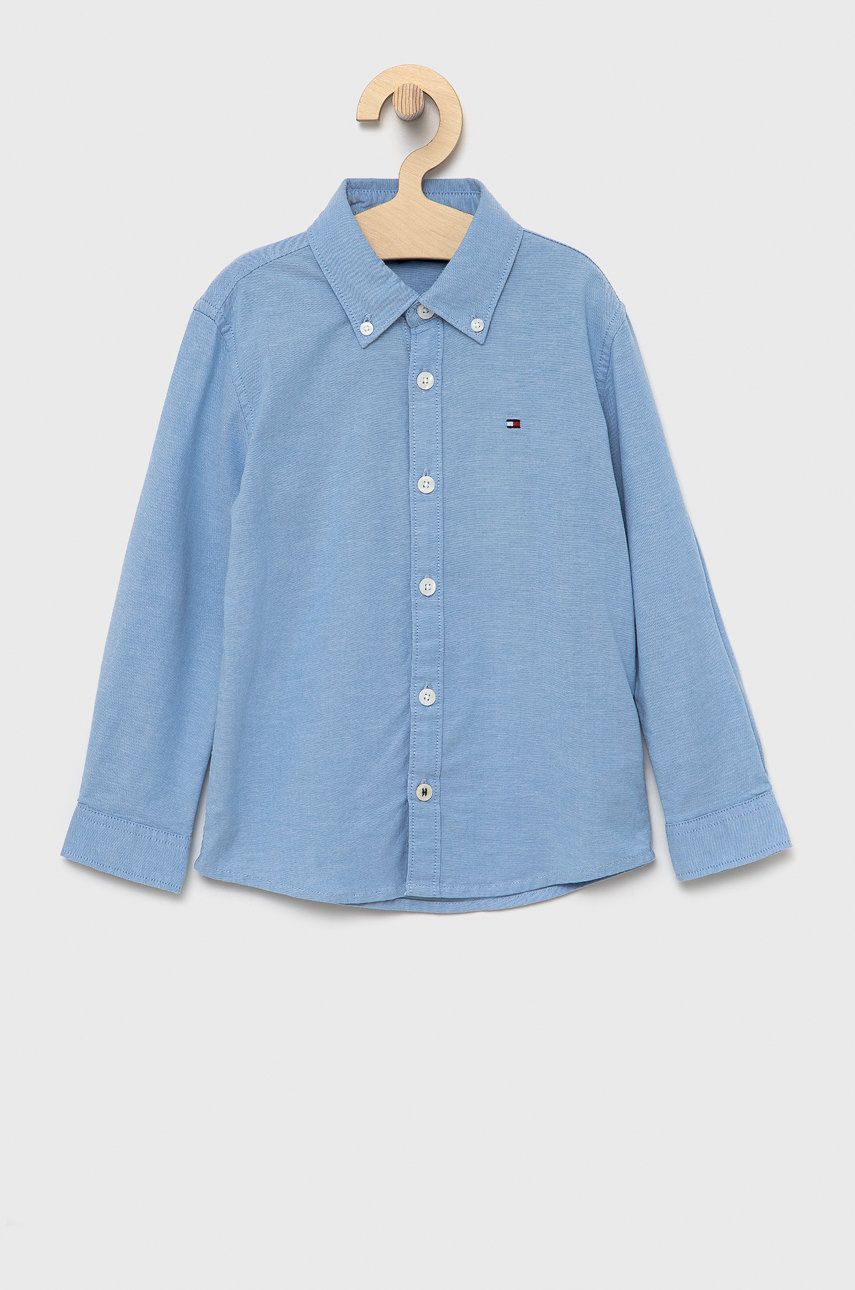 Dětská košile Tommy Hilfiger - modrá -  97% Bavlna