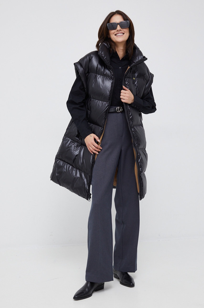 

Хлопковая рубашка Vero Moda женская цвет чёрный relaxed классический воротник
