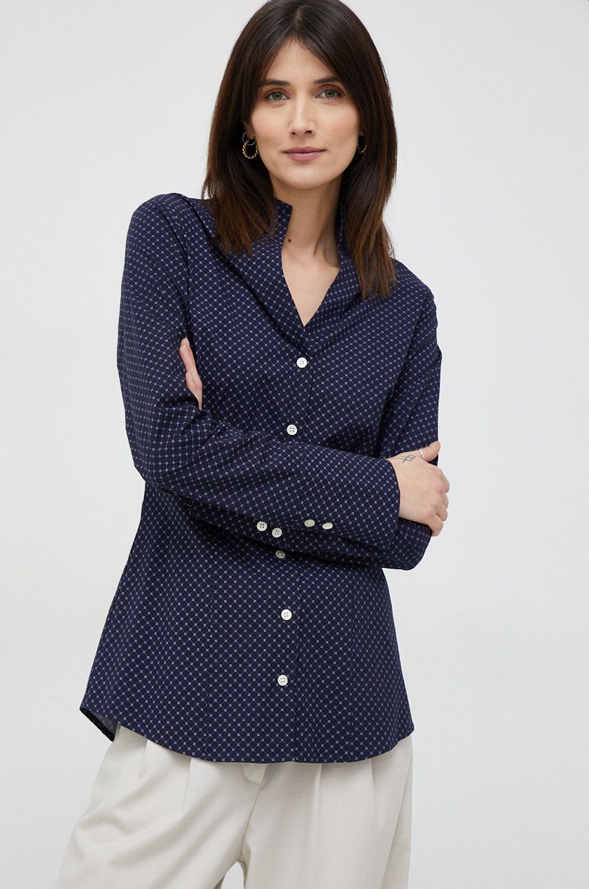 Košile Seidensticker dámská, tmavomodrá barva, regular - námořnická modř -  97 % Bavlna