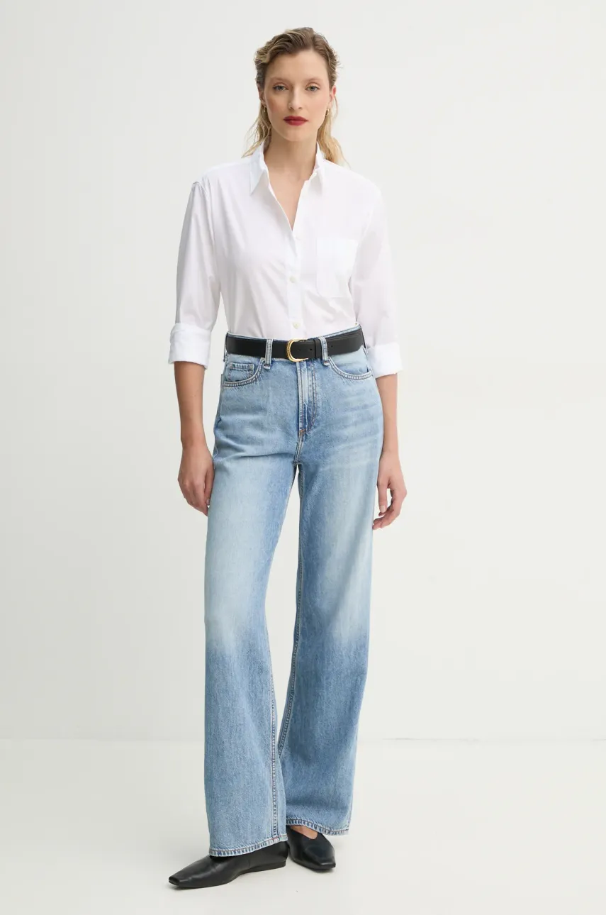 Хлопковая рубашка Rag & Bone женская цвет белый regular классический воротник WAW22PA050PO50 Хлопковая рубашка Rag & Bone женская цвет белый regular классический воротник WAW22PA050PO50