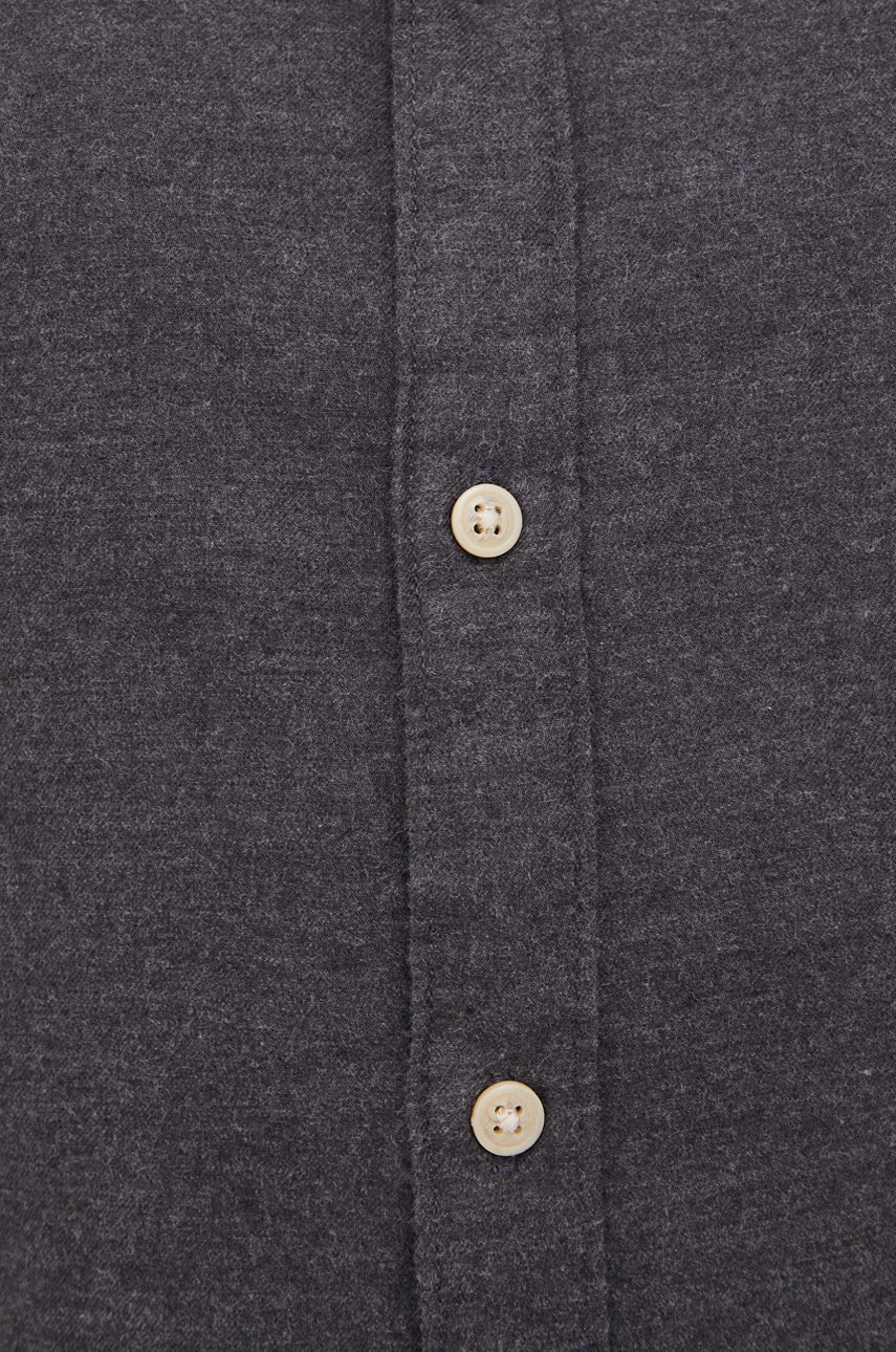 

Хлопковая рубашка Selected Homme мужская цвет серый slim воротник button-down