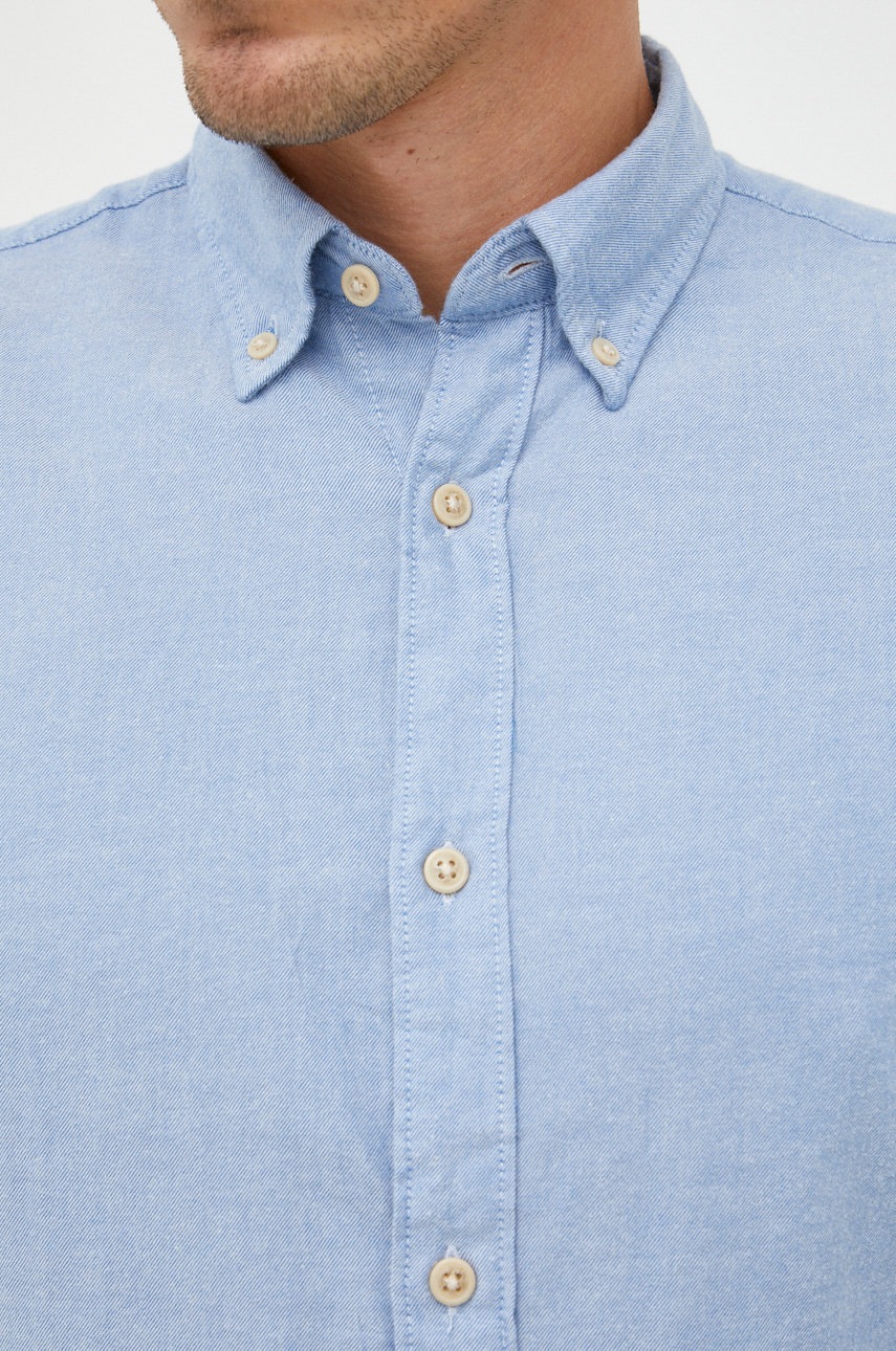 

Хлопковая рубашка Selected Homme мужская цвет фиолетовый slim воротник button-down
