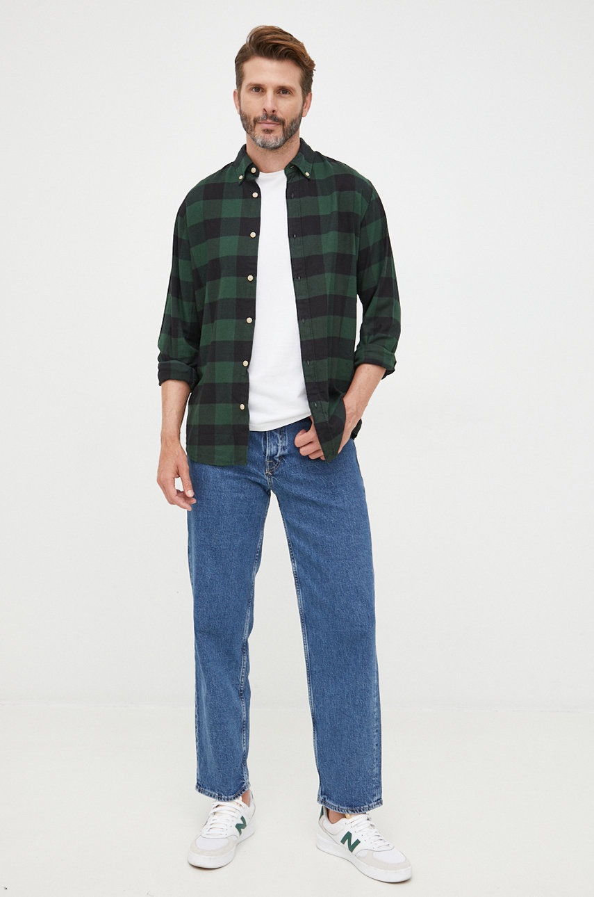 

Бавовняна сорочка Selected Homme чоловіча slim комір button-down