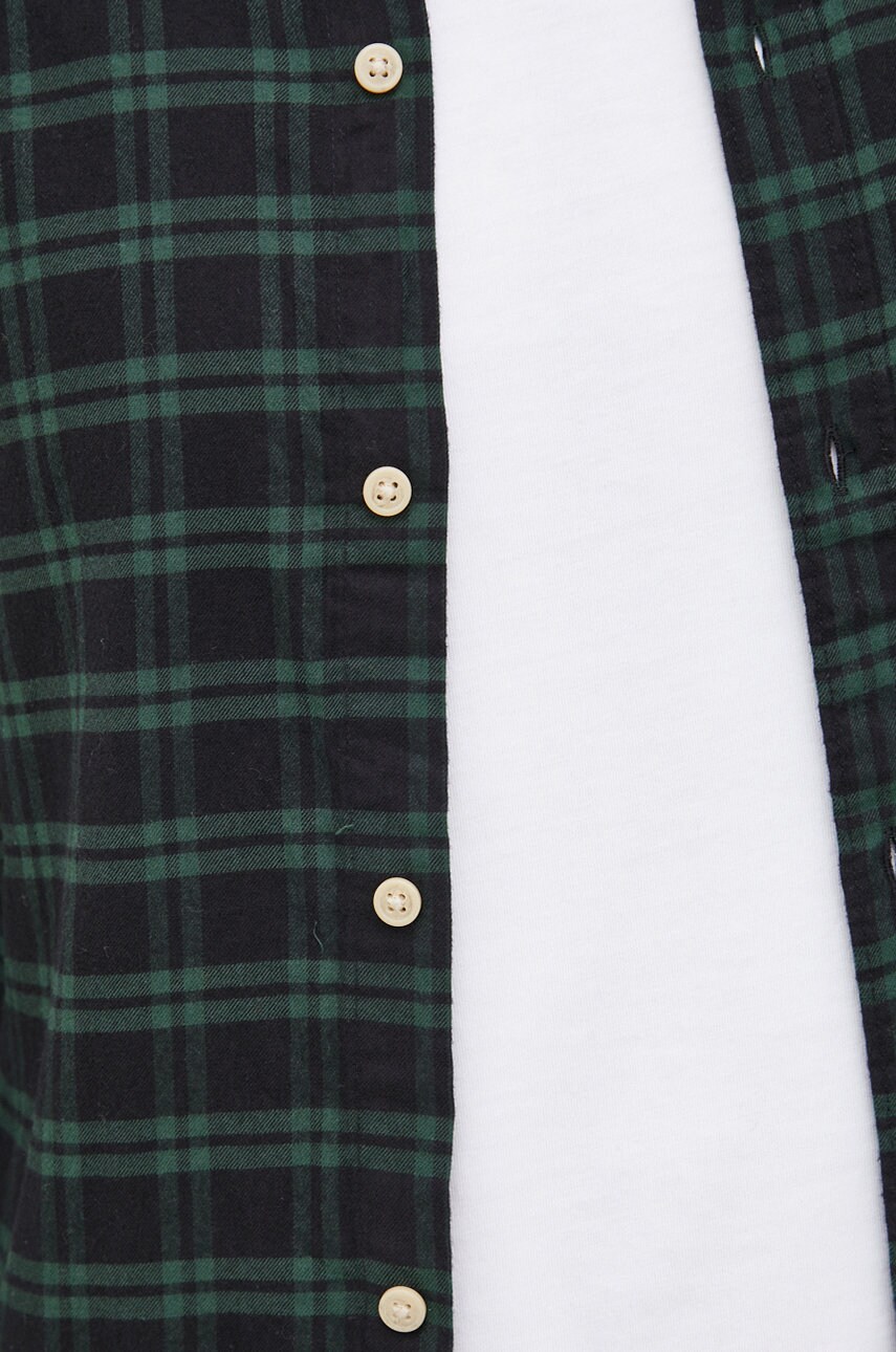 

Хлопковая рубашка Selected Homme мужская цвет зелёный slim воротник button-down