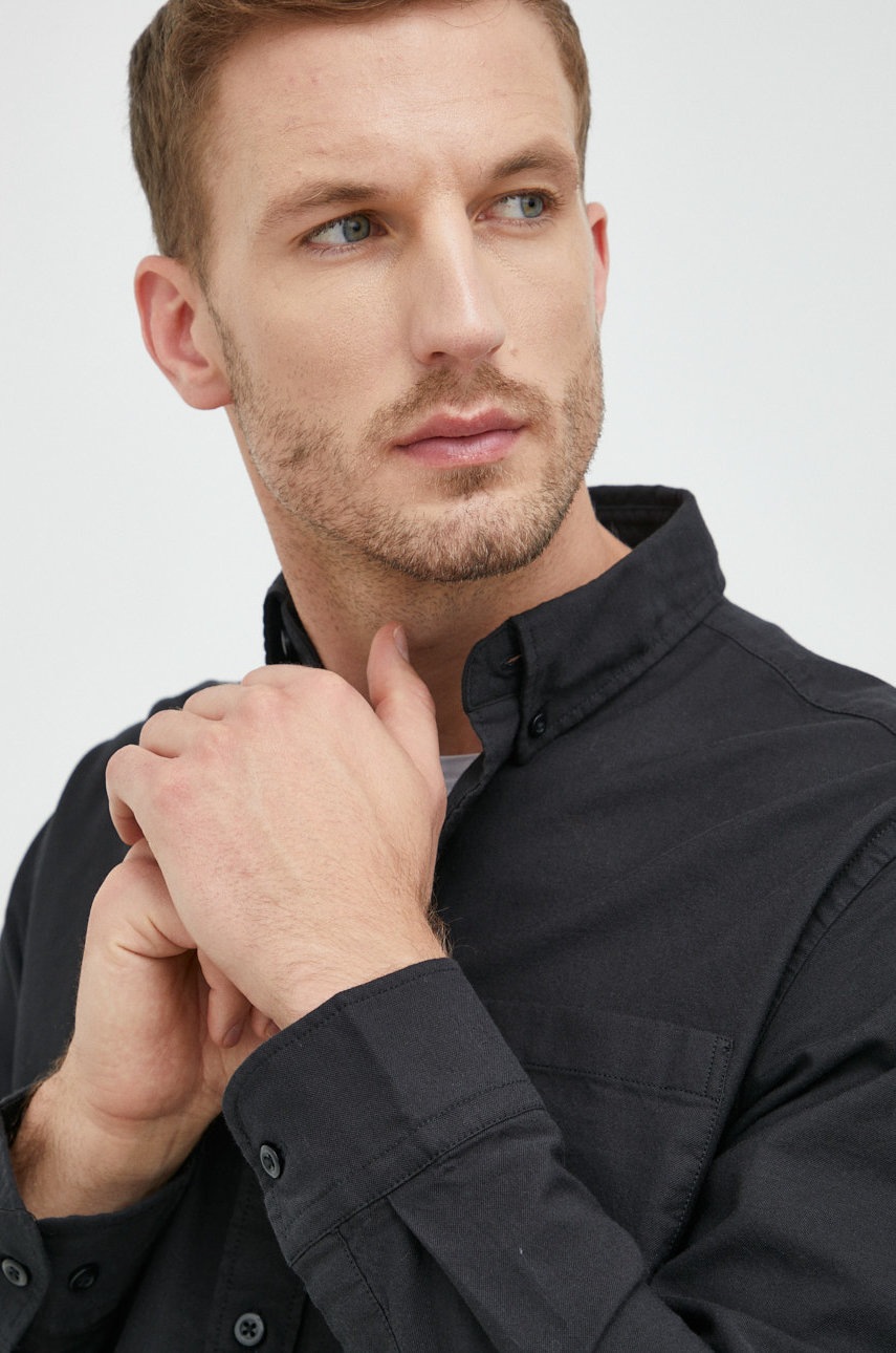 

Сорочка Selected Homme чоловіча колір чорний regular комір button-down