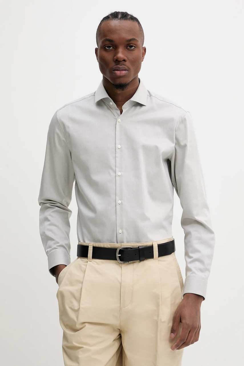 HUGO camasa din bumbac barbati, cu guler italian, slim, 50482056