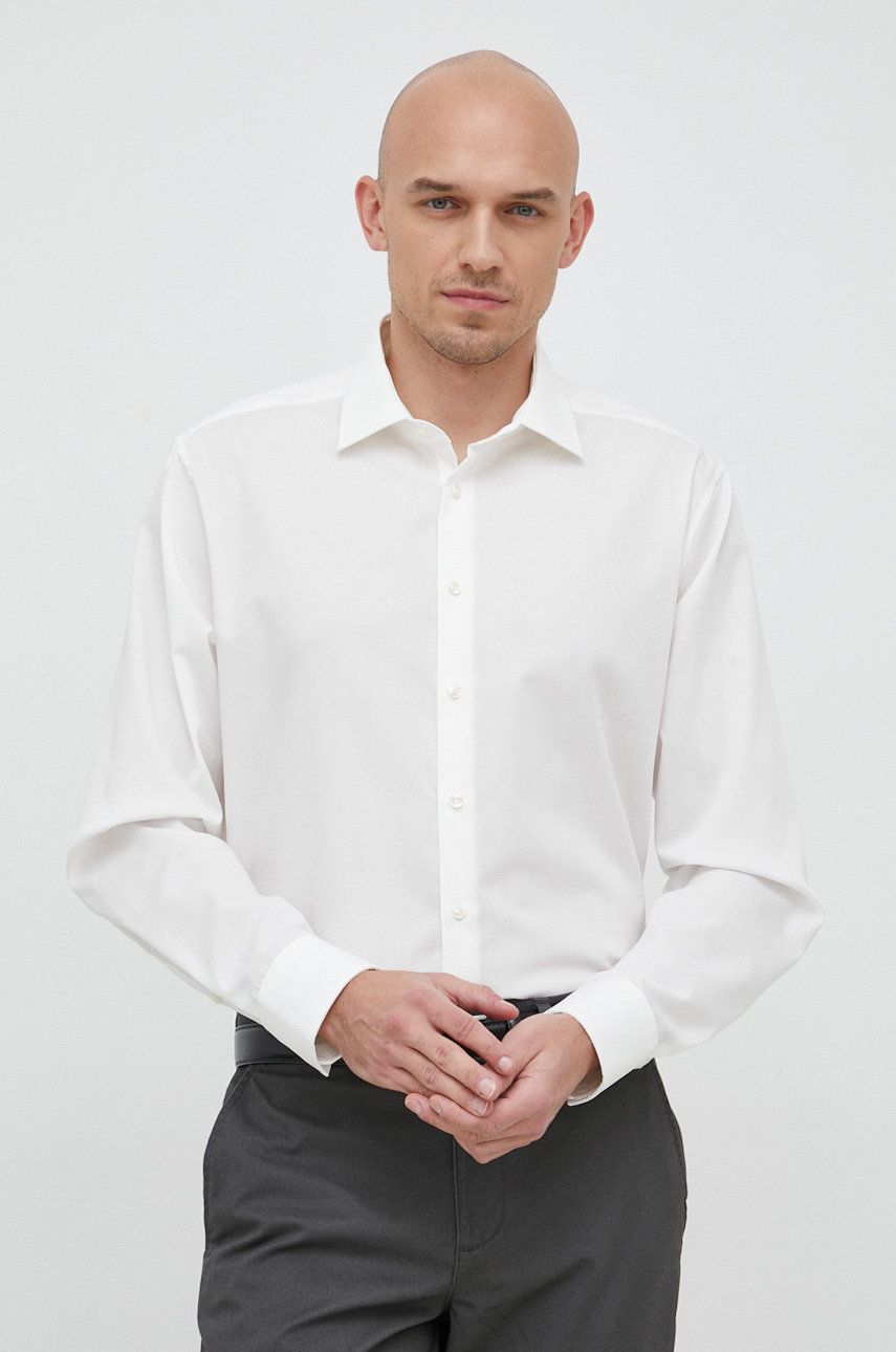 E-shop Košile Seidensticker Shaped béžová barva, slim, s klasickým límcem, 01.021000