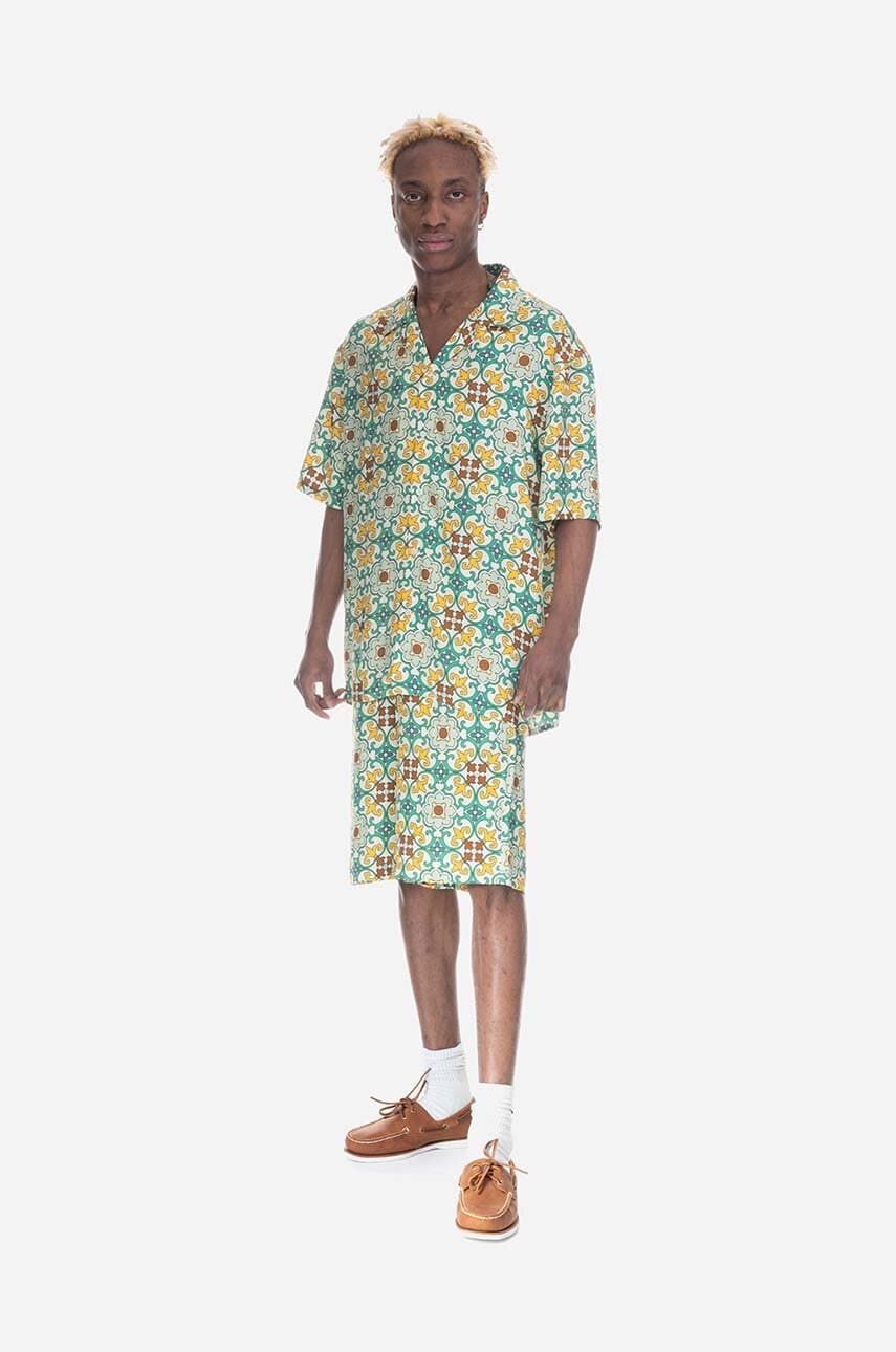 Drôle de Monsieur cămașă La Chemise bărbați, culoarea verde, regular SH129.GREEN-GREEN Drôle de Monsieur cămașă La Chemise bărbați, culoarea verde, regular SH129.GREEN-GREEN